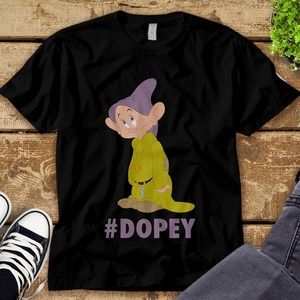 Disney Dopey Dwarf Cute Face Snow White and Seven Dwarfs Vintage Unisex T-shirt